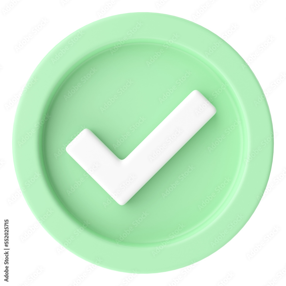 3D check box icon. 3D check list.