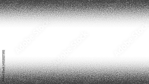 Black Noise Stippled Halftone Gradient Isolated PNG Horizontal Border Grunge Texture