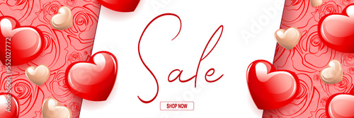 Wonderful illustration with Valentine's Day, a set of beautiful 3d hearts