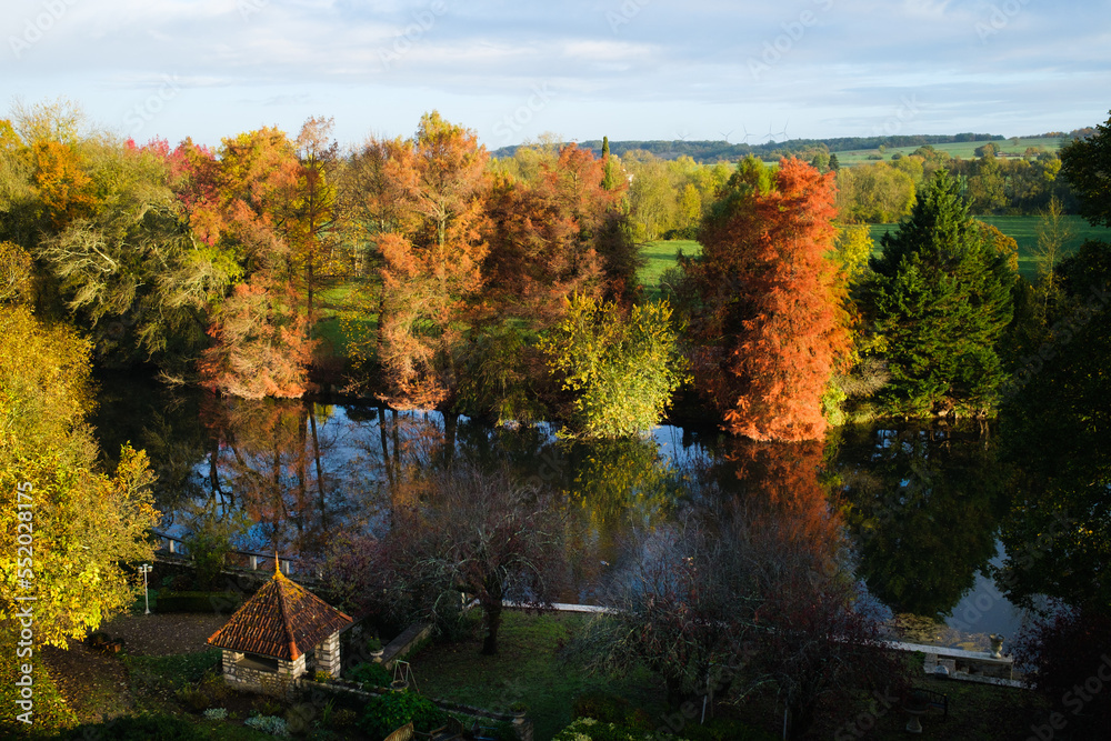 autumn landscape by the river Charente