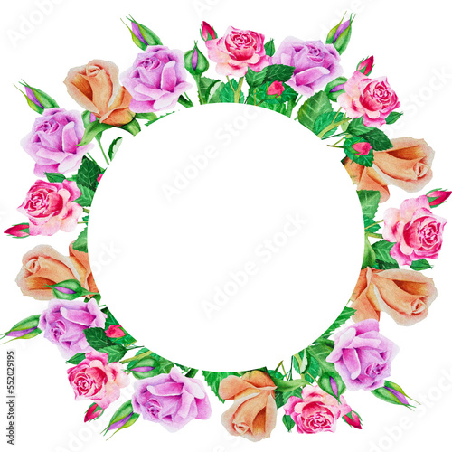 Circle frame made of roses