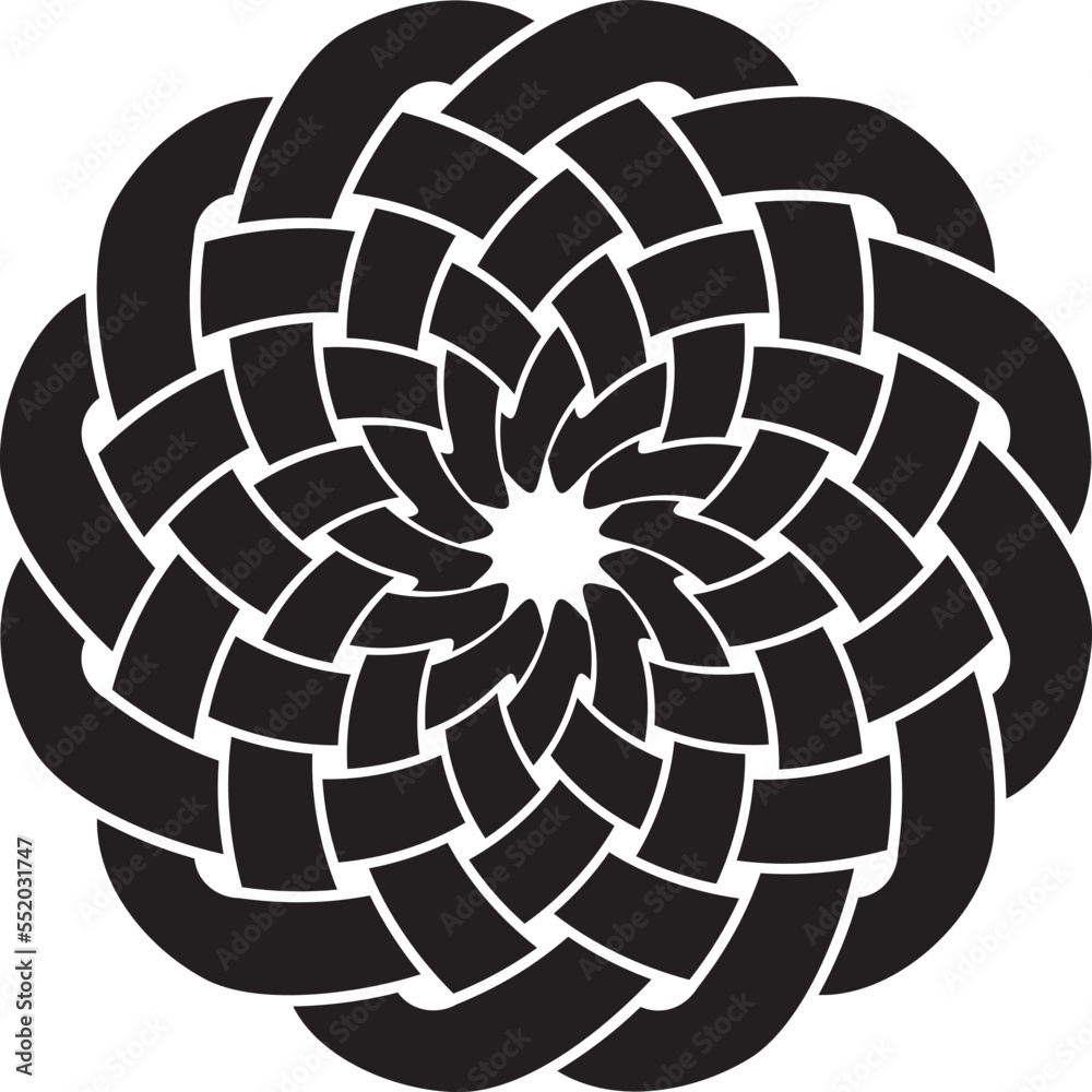 Obraz premium Circular sign with celtic knots, black. Sign made with Celtic knots to use in designs for St. Patrick's Day.