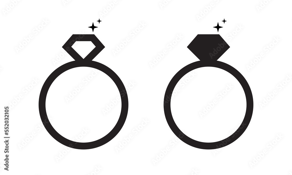Diamond ring icon vector in clipart concept Diamond ring icon vector in clipart concept