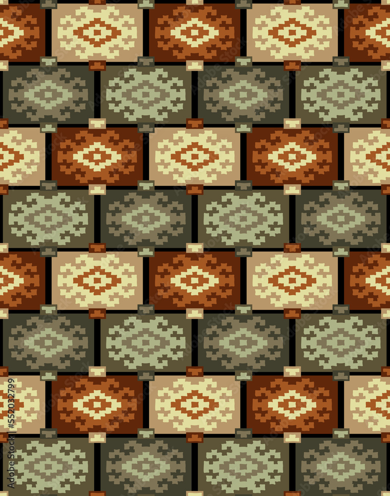 Batik Brick Grey - Seamless Repeat Patterns