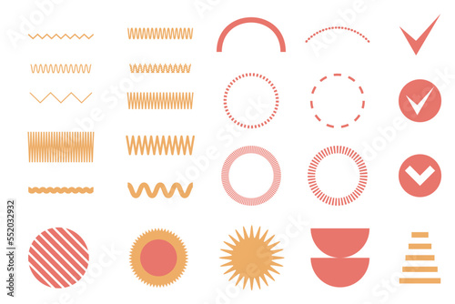 Abstract Grid Frame Symbol Minimalist Graphic Icon Clipart Set Creative Template Sample Design Decoration Element Line Shape Form Icon Collection