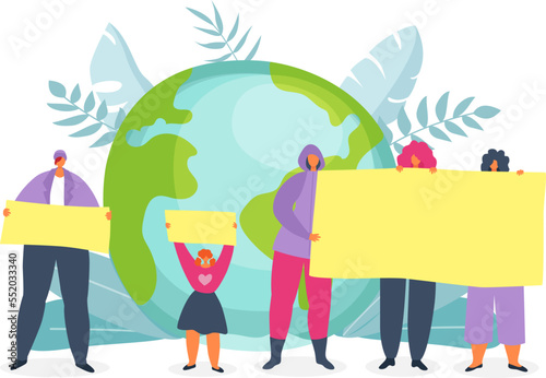 Eco life on green planet, ecology, enviroment vector illustration. Earth day....