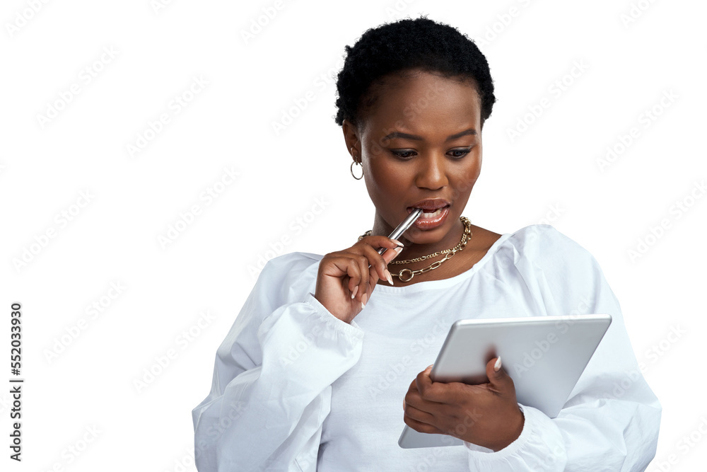PNG shot of a young woman holding a digital tablet while posing. PNG shot of a young woman holding a digital tablet while posing.