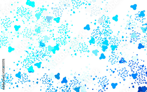 Light BLUE vector template with chaotic shapes.