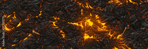 Lava hot- red background magma. Volcano- eruption pattern. Abstract texture- 3D illustration