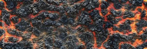 Burning dark coal - red background of embers. High melting temperature. 3d illustration clipart