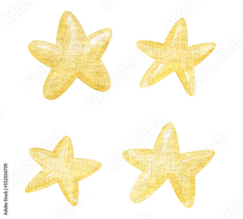 cute watercolor star collection