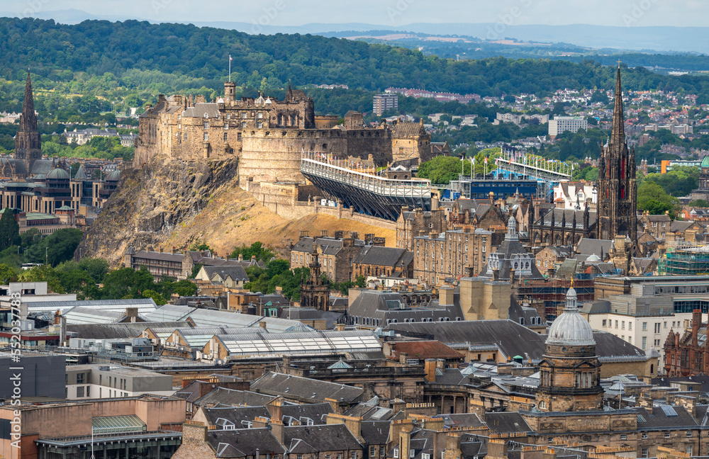 View of Edinburgh city ,in the summer sun, from Arthur's Seat,Scotland,UK.