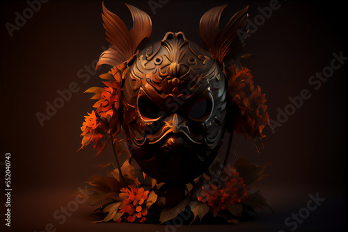 mockup, display, traditional venetian carnival mask, banner, generative AI, 3d render style. photo