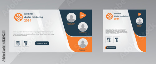 modern design template of a webinar event - Business Conference live webinar banner invitation and social media post template. Business webinar invitation design