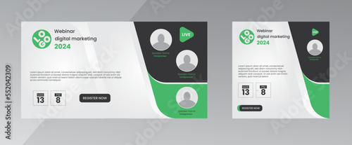 modern design template of a webinar event - Business Conference live webinar banner invitation and social media post template. Business webinar invitation design