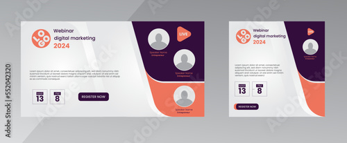modern design template of a webinar event - Business Conference live webinar banner invitation and social media post template. Business webinar invitation design