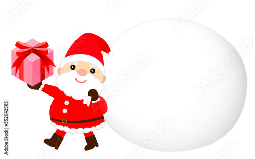 クリスマスプレゼントを届けに行くサンタクロース
