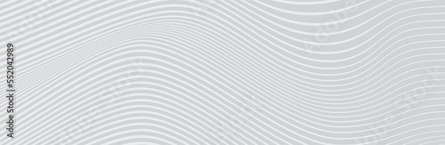 Curved wave lines pattern on white background. Wave striped lines pattern for backdrop and wallpaper template. Simple curved lines with repeat stripes texture. Striped background, vector © Marinko