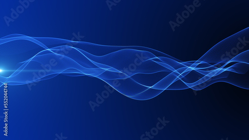Digital particle wave and light abstract background, 3d rendering © Supichchanan
