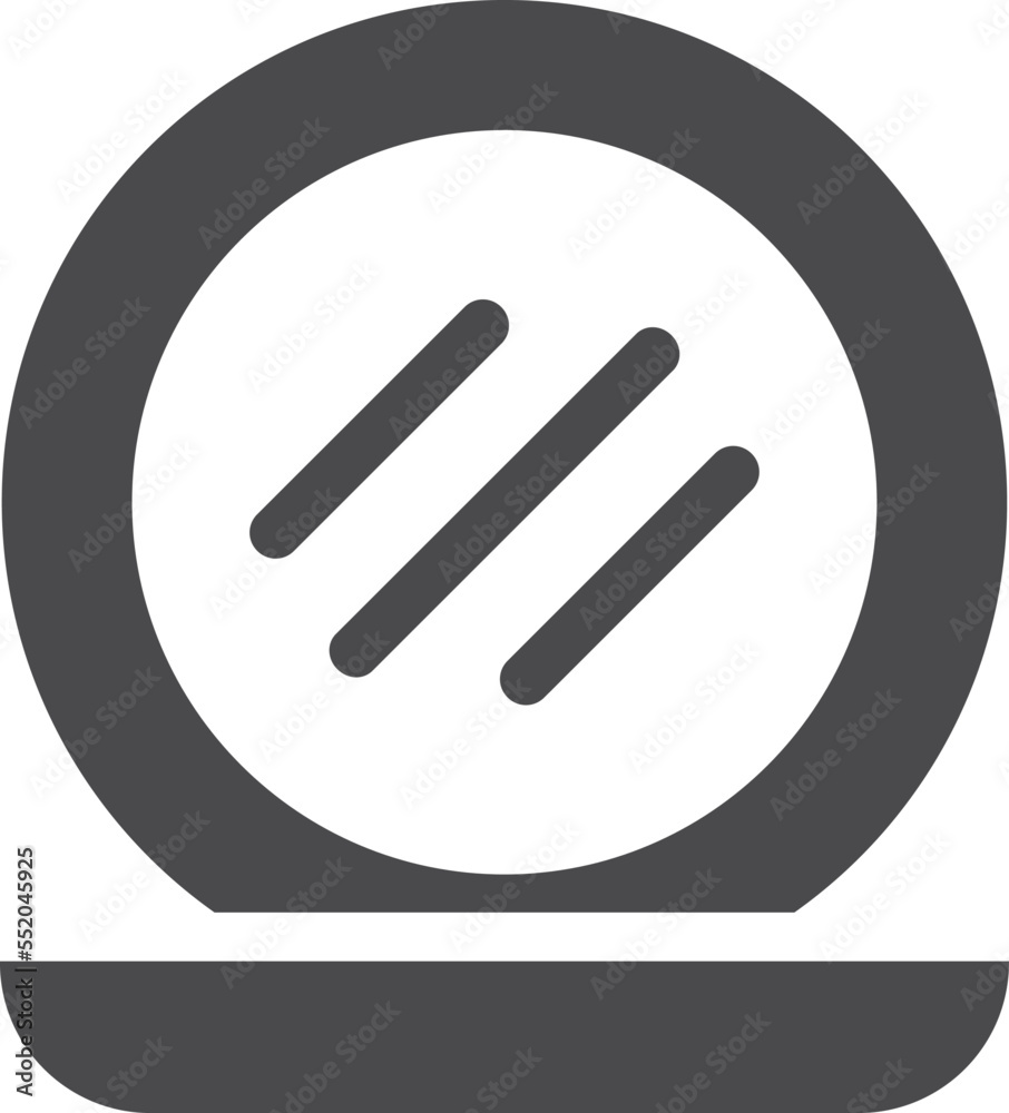 Makeup powder in round mirror box black icon