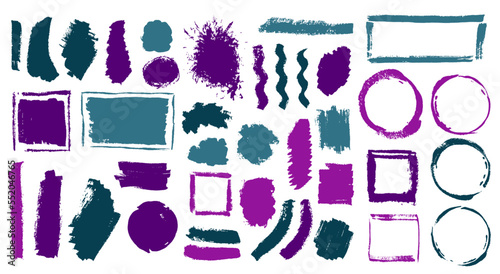 Watercolor graffiti brushstroke vector pack. Isolated border box modern shapes. Splotch spot sale sticker stamp bundle. Daub oil splashes design.