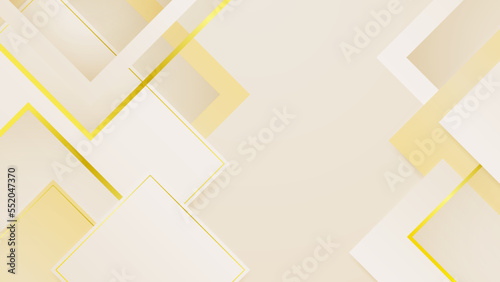 Abstract white and gold shapes background