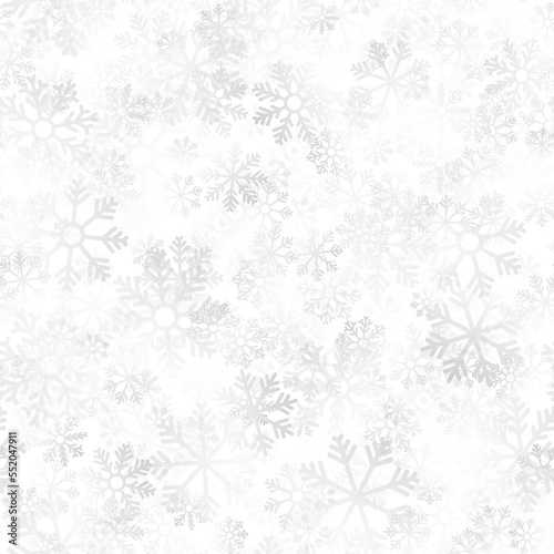 Christmas Snowflakes Seamless Pattern Transparent Decoration Isolated Snow Texture