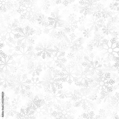 Christmas Snowflakes Seamless Pattern Transparent Decoration Isolated Snow Texture