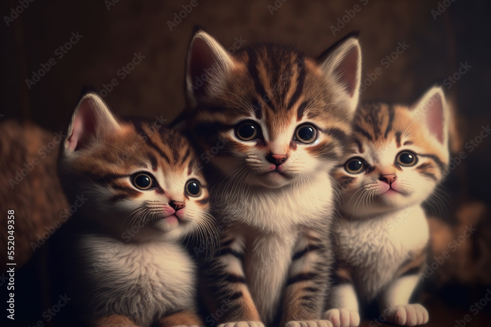 Generative AI : a group of cute cats