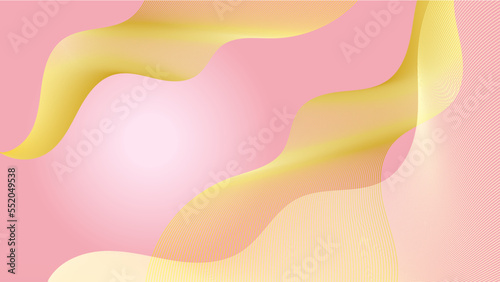 Luxury golden line background pink shades in 3d abstract style , Valentines day concept, Illustration from vector about modern template deluxe design.