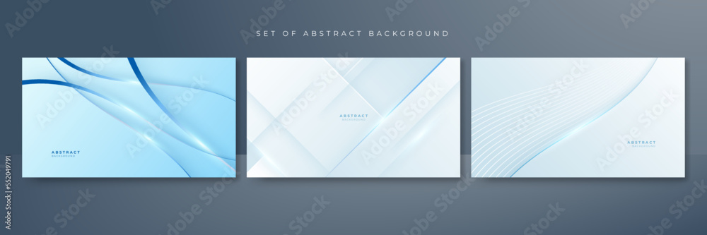 Fototapeta premium Abstract light blue background with soft white gradient color. Vector illustration abstract graphic design banner pattern presentation background web template.