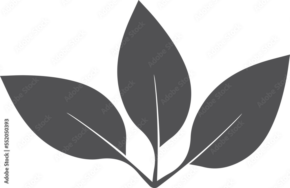 Obraz premium Leaf icon, abstract leaves icon on white background