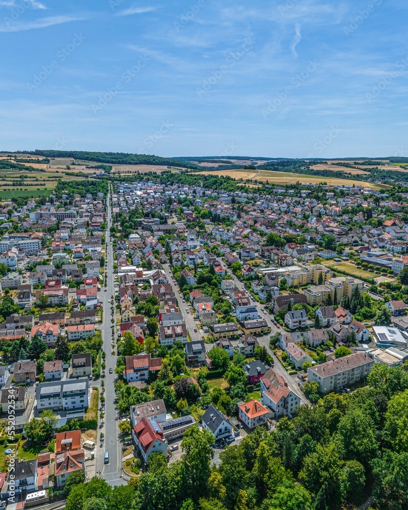 Bad Mergentheim - der südöstliche Stadtteil Weberdorf aus der Luft