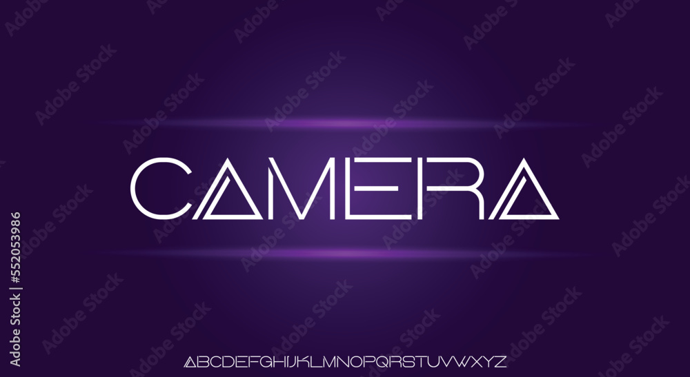 CAMERA Abstract modern urban alphabet fonts.Unique and Minimal Tech ...