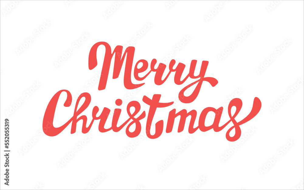 Merry christmas hand drawn lettering calligraphy isolated on white background. Vector holiday decoration element. Merry Christmas script calligraphy.