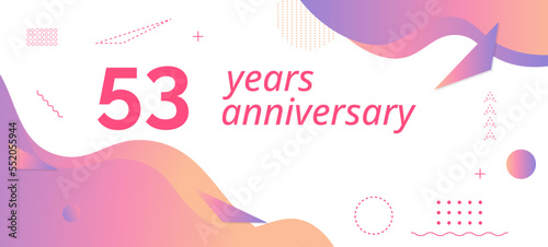 53th anniversary logo, birthday celebration.