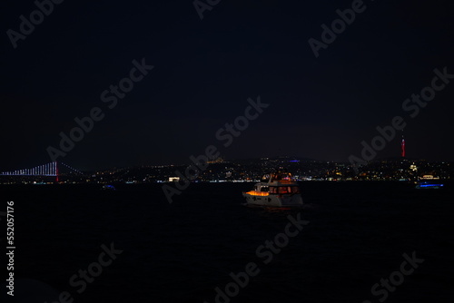 Bosphor at the night in Istanbul