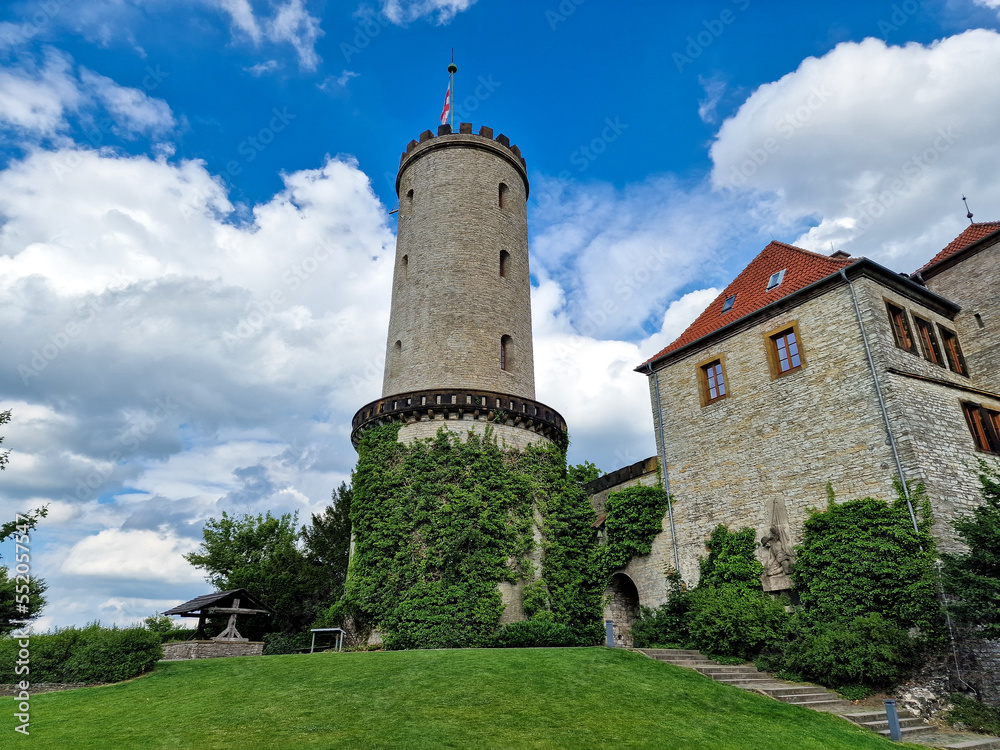 Sparrenburg Bielefeld Tower in good weather and great cloudy sky