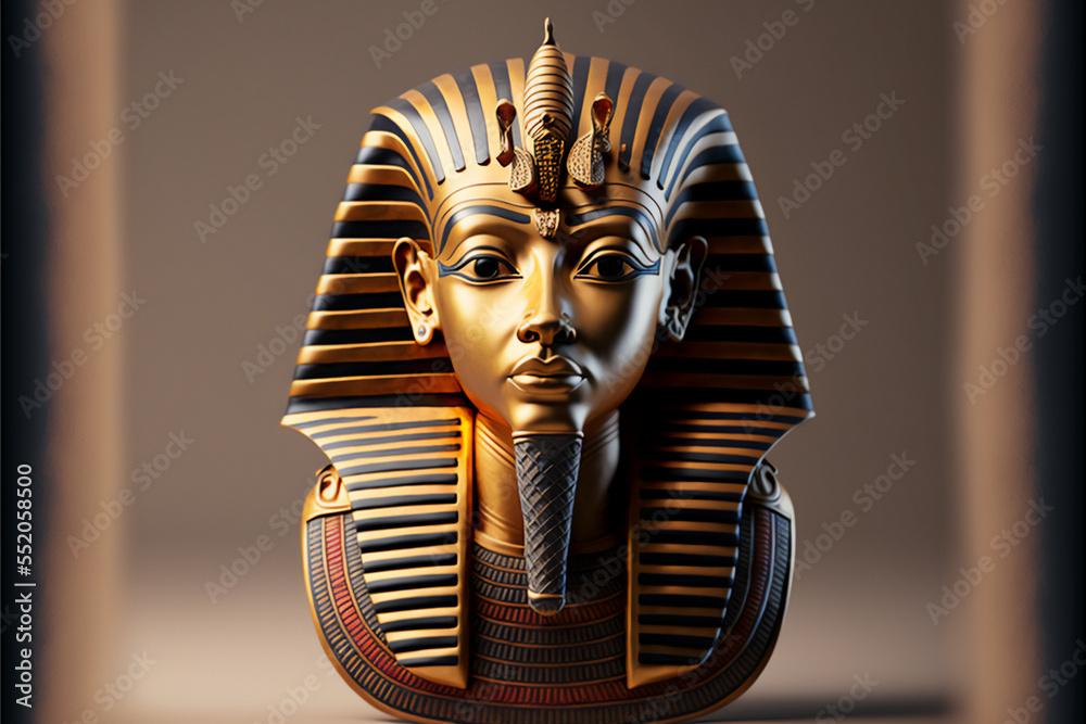 ancient Egyptian pharaoh funeral mask 3d generative AI Stock Illustration |  Adobe Stock