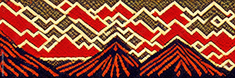 Ethnic pattern. Maasai shuka pattern. Generative AI Stock