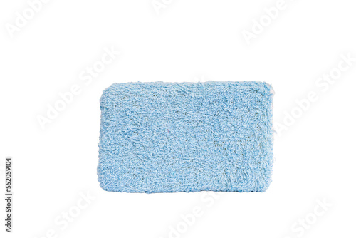 Cutout blue bath sponge isolated