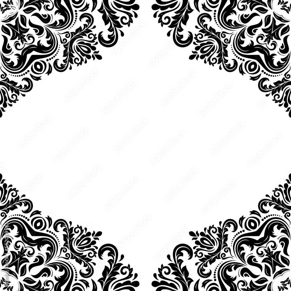 Classic seamless vector pattern. Damask orient ornament. Classic vintage background. Orient blacka nd white pattern for fabric, wallpapers and packaging Classic seamless vector pattern. Damask orient ornament. Classic vintage background. Orient blacka nd white pattern for fabric, wallpapers and packaging