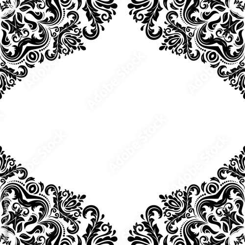 Classic seamless vector pattern. Damask orient ornament. Classic vintage background. Orient blacka nd white pattern for fabric, wallpapers and packaging