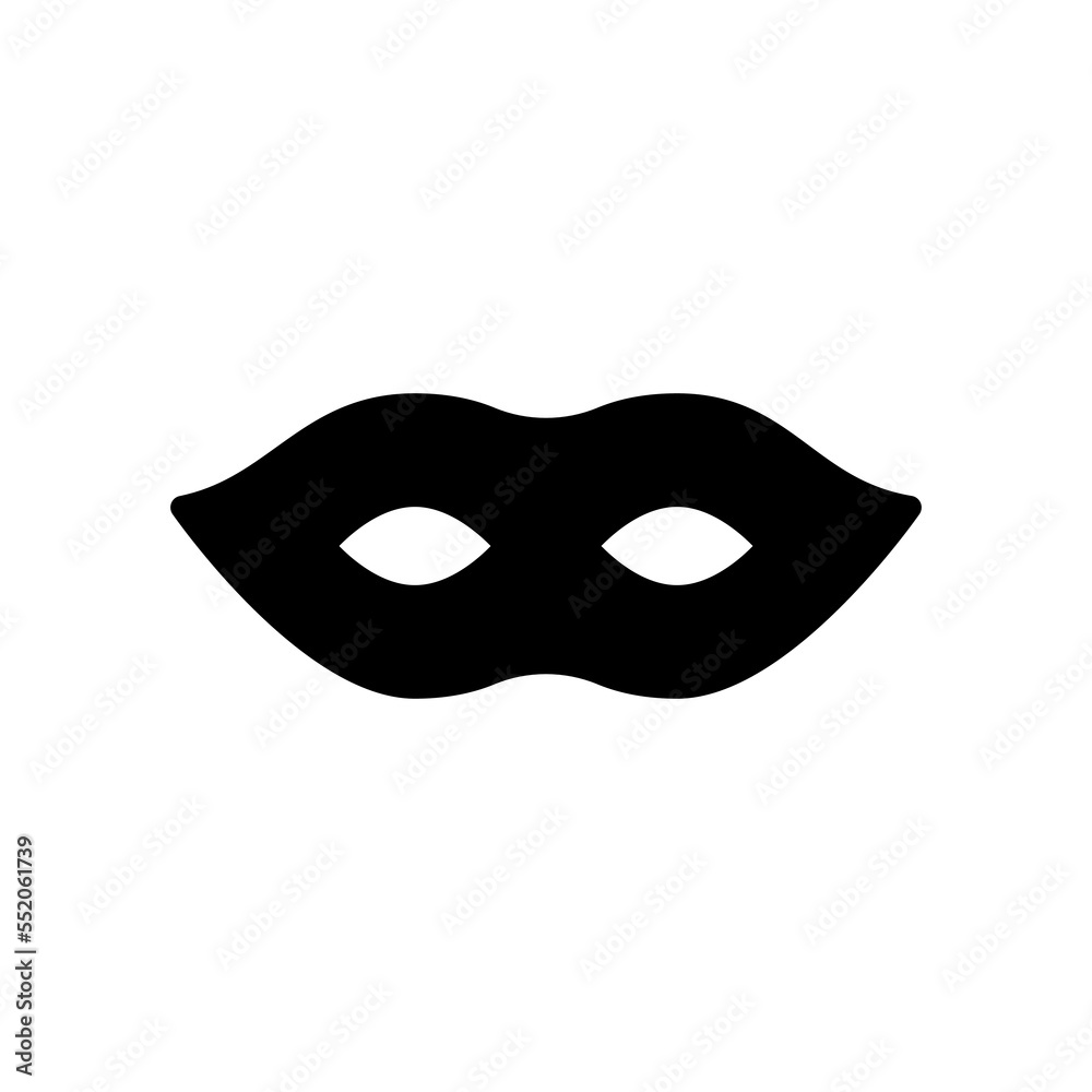 Masquerade eye mask sock glyph icon. Party decoration. Happy new year and Merry Christmas. Vector stock illustration Masquerade eye mask sock glyph icon. Party decoration. Happy new year and Merry Christmas. Vector stock illustration