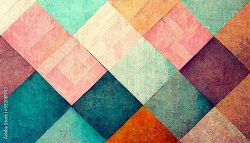 Digital art, geometric colorful pattern, digital textures © Andreea