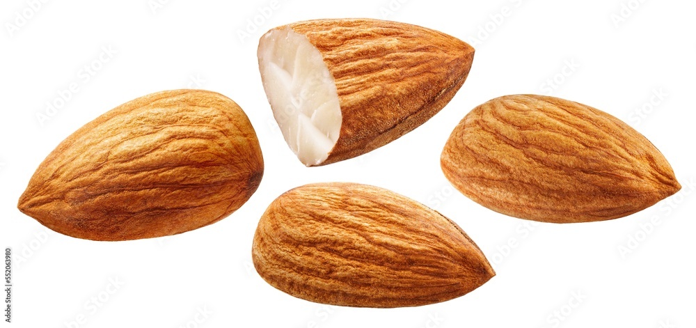 Almonds isolated on white background, collection Almonds isolated on white background, collection