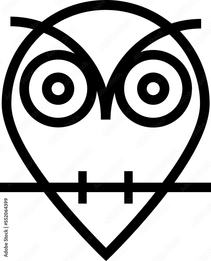 Obraz premium Owl outline icon