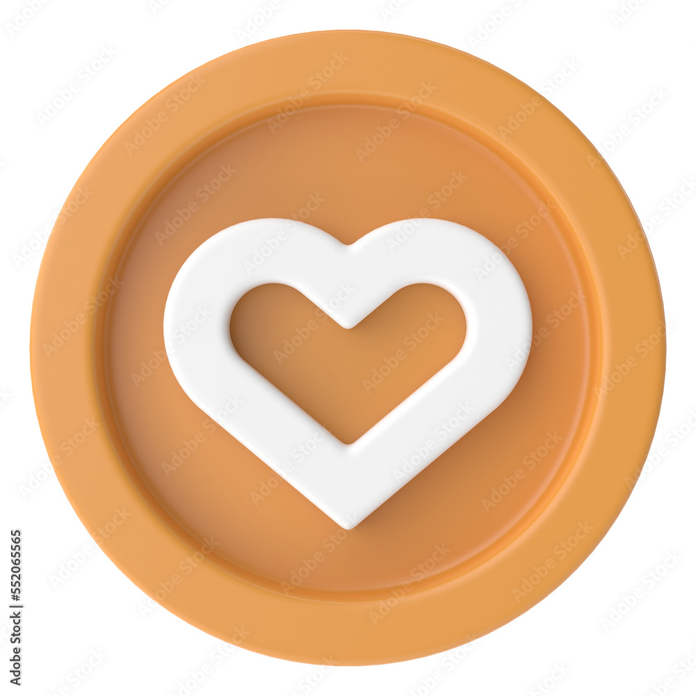 Love icon. Heart icon. 3D illustration. Love icon. Heart icon. 3D illustration.