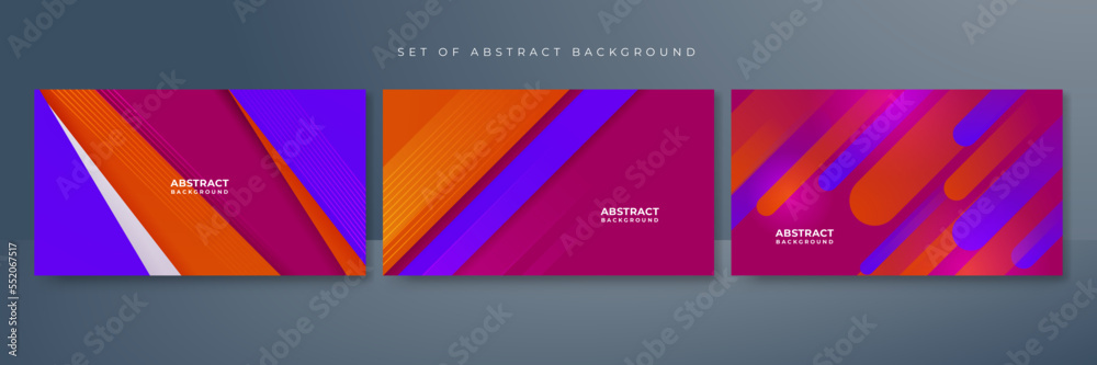 Abstract magenta blue and orange gradient background with technology and speed motion concept