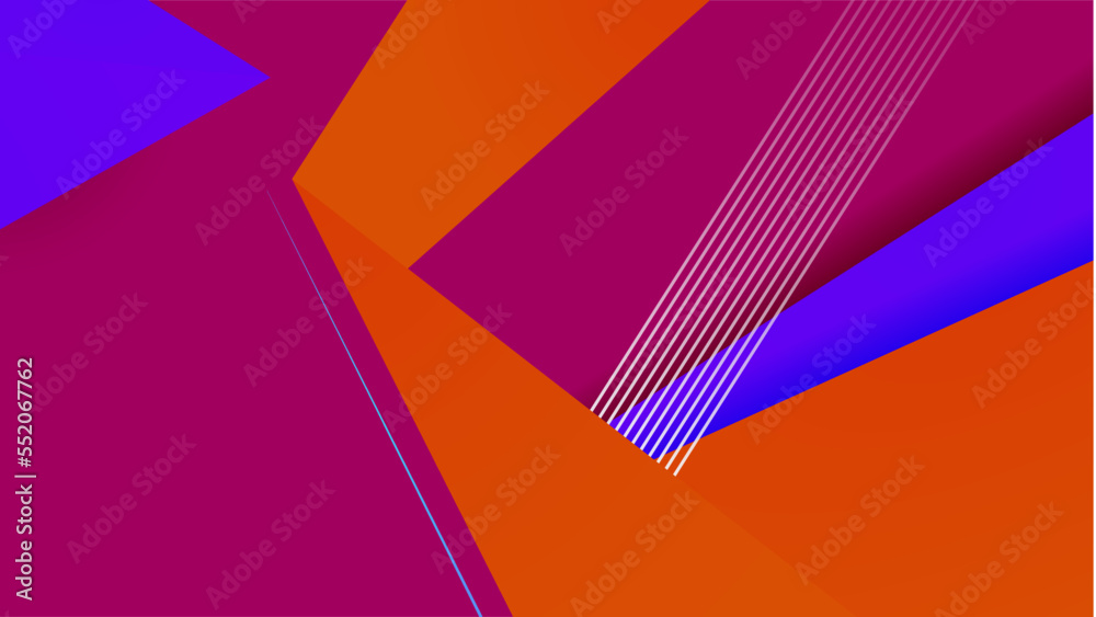 Fototapeta premium Abstract magenta blue and orange gradient background with technology and speed motion concept